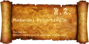 Madarasi Krisztián névjegykártya